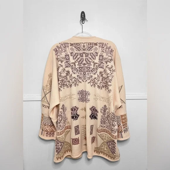 Johnny Was Biya Fenella Embroidered Open Front Cardigan Sweater in Alabaster - Picture 12 of 15